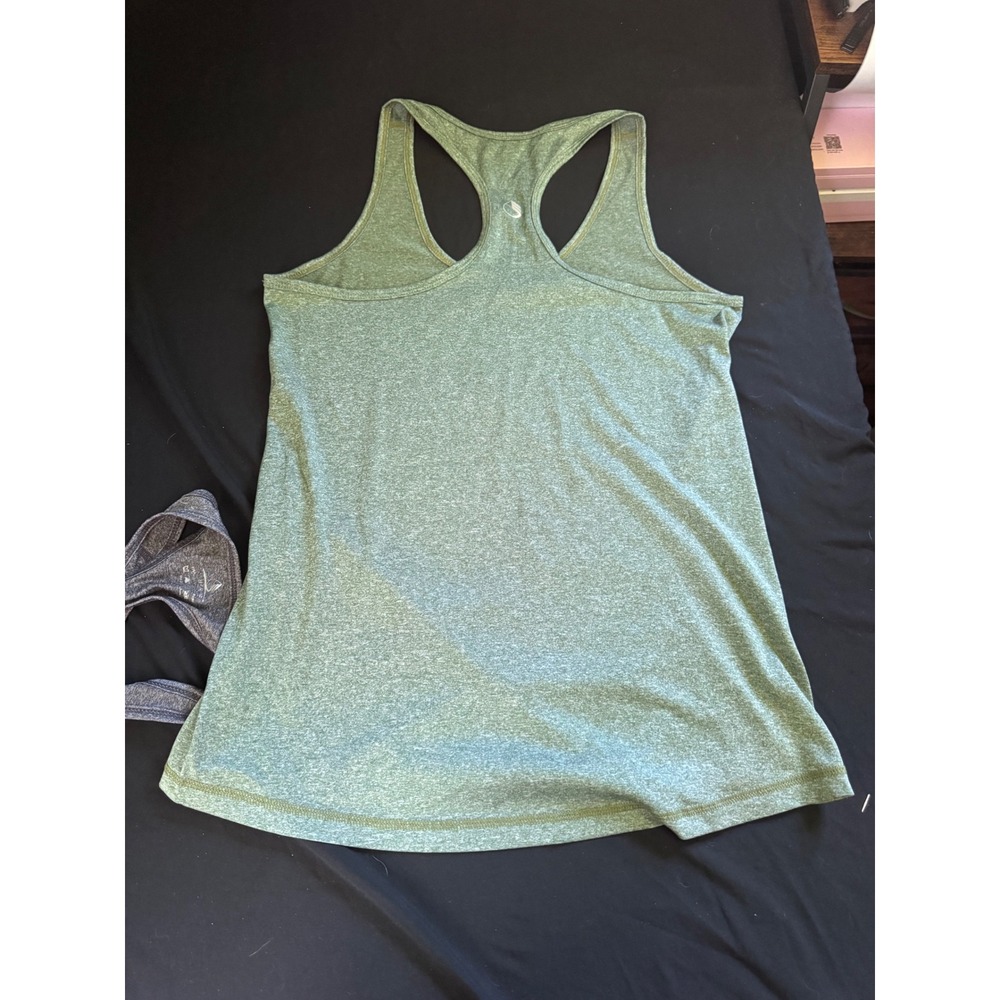 Cyzone Womens Racerback Athletic Tank Tops Set of 2 Heather Green Grey Small - Picture 3 of 5